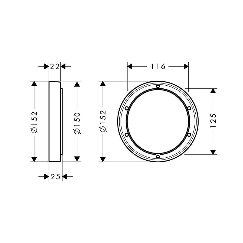 Hansgrohe - Verlängerungsrosette für iBox universal d:150mm BBC