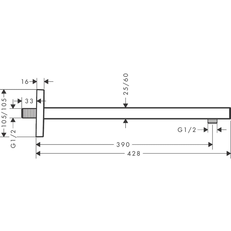 Hansgrohe - Brausearm Square 389 mm BBC