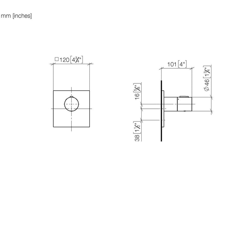 Dornbracht - UP-Therm. ohne Mengenregulierung MEM 36501780 1/2 platin