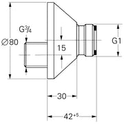 Grohe - S-Anschluss 12003 Verstellbarkeit 15mm 3/4x1 chrom