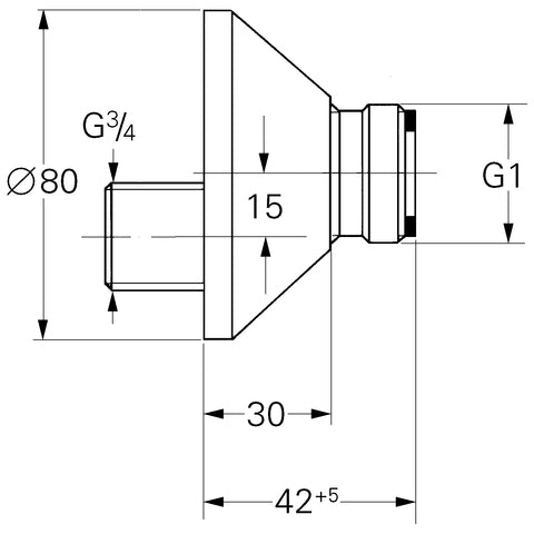 Grohe - S-Anschluss 12003 Verstellbarkeit 15mm 3/4x1 chrom