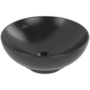 VILLEROY & BOCH - Aufsatzwaschbecken rund 420mm ohne Hahnloch/Überlauf CeramicPlus Pure Black
