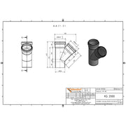 Gebr. Ostendorf - 2000 Abzweig DN 160x160 45 Grad grün, mit Dichtungsring