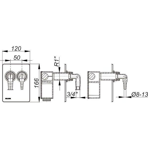 Dallmer - Anschlussset Waschgeräte-Siphon 400 Vario.2