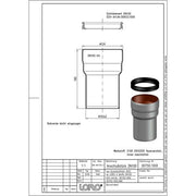 Lorowerk - Anschlussstück 00750. DN 100 von HT/KG auf LORO-X Muffe