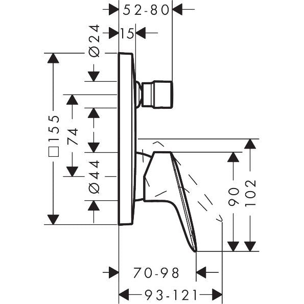 Hansgrohe - Wannenmischer Unterputz Logis Fertigset MSW m.Sicherungskombination