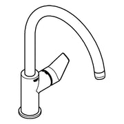 Grohe - EH-SPT-Batterie BAUEDGE 31367 hoher Auslauf GROHE ZERO chrom