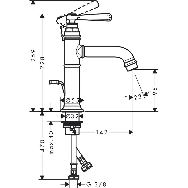Hansgrohe - Waschtischmischer 100 AXOR Montreux brushed nickel