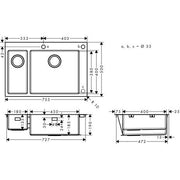 Hansgrohe - Einbauspüle 180x450 S712-F655