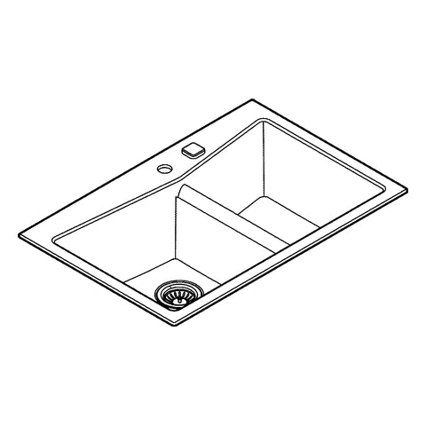 Grohe - Kompositspüle K700 31657 2 Becken 838x559mm Einbau links granit schwarz