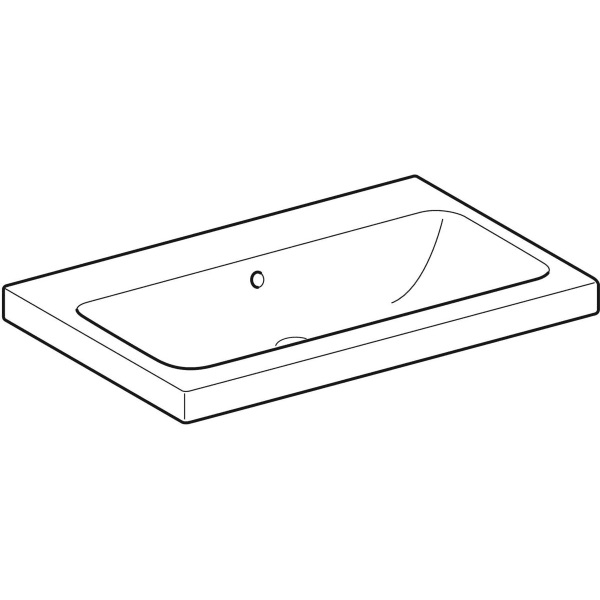 Geberit Vertriebs - iCon Light Aufsatzwaschtisch 70x48cm ohne Hahnloch, mit Ül., weiß, KeraTect