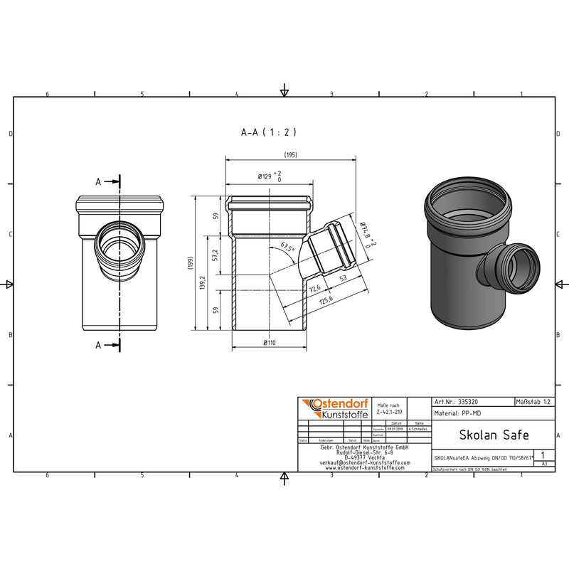 Gebr. Ostendorf - Safe Abzweig DN/OD 110/58 67Grad