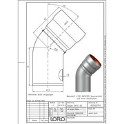 Lorowerk - Bogen 00352. DN 70 45 Grad mit engem Radius