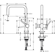 Hansgrohe - Spültischmischer U 220 TALIS M54 Geräteabsperrventil 1jet chrom