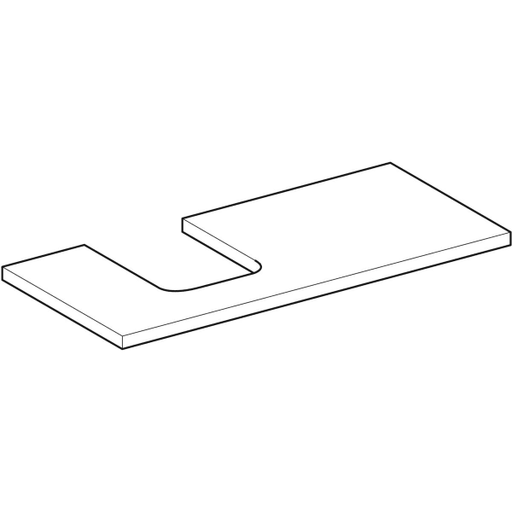 Geberit Vertriebs - ONE WT-Pl. Aus li für AWT Schalenform 105x3x47cm, weiß hgl
