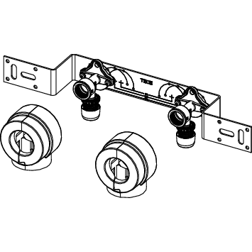 TECE SE - TECElogo-Ax Montageeinheit 150 mm mit Wandscheibe Dim. 20 x Rp 1/2, Si-Bronze