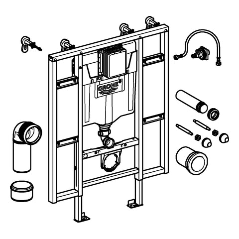 Grohe - Rapid SL für Wand-WC 39140 mit Befestigung Rückenstützen/Haltegriffen