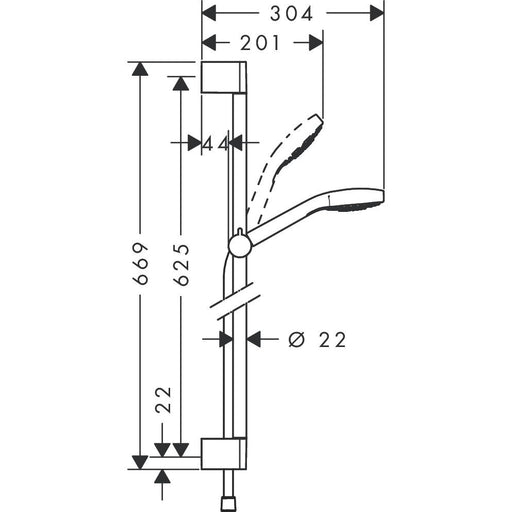 Hansgrohe - Brausenset CROMA Select S Multi/ UNICA'CROMETTA 650mm weiß/chrom
