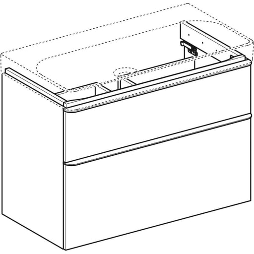 Geberit Vertriebs - Smyle Square US für WT, m. 2 Schubl. 88,4x61,7x47cm, sand-grau