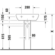 Duravit - Waschtisch D-CODE 550mm 231055 m.ÜL, 1 HL, weiß