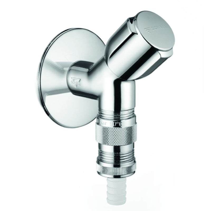 SCHELL - Ger. Schrägsitzventil COMFORT 1/2 chrom m.RV +Schl.-Verschrbg