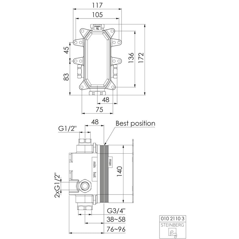 Steinberg Armaturen - Unterputz Einbaukörper 010 2110 3,