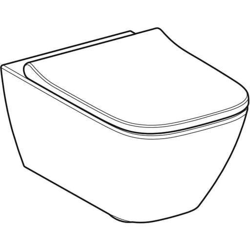 Geberit Vertriebs - Smyle Square Set Wand-WC mit WC-Sitz Tiefspüler, Rimfree, geschl. Form, weiß