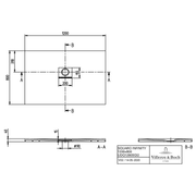 VILLEROY & BOCH - Duschwanne Squaro Infinity 1200x800x40mm re-eckig Stone White