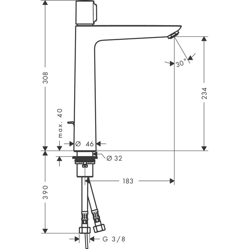 Hansgrohe - Waschtischmischer 240 Talis Select E mit Ablauf, chrom