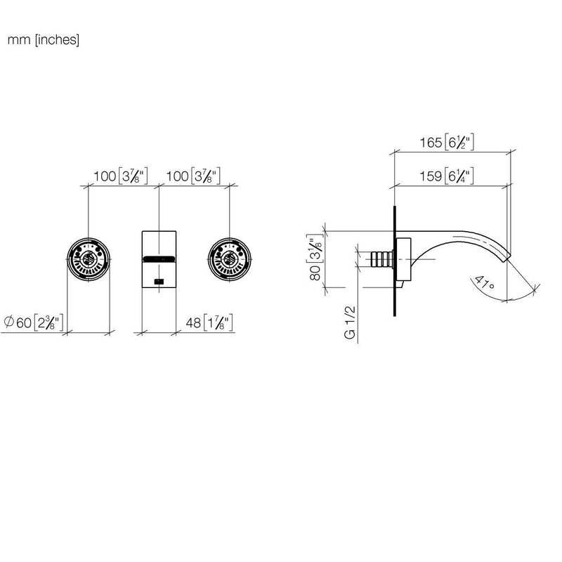 Dornbracht - Waschtisch-Wandbatterie CYO 36707811 messing / messing gebürstet