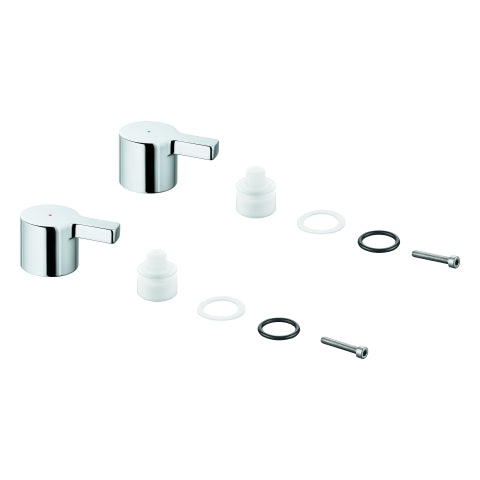 Grohe - Griffpaar LINEARE 48316 Markierung blau/rot chrom