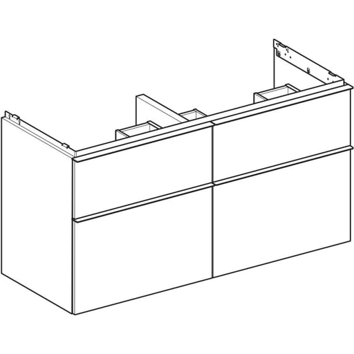Geberit Vertriebs - iCon Unterschrank für DWT, 4 Schubl. 118,4x61,5x47,6cm, Eiche natur/Gr. Lava