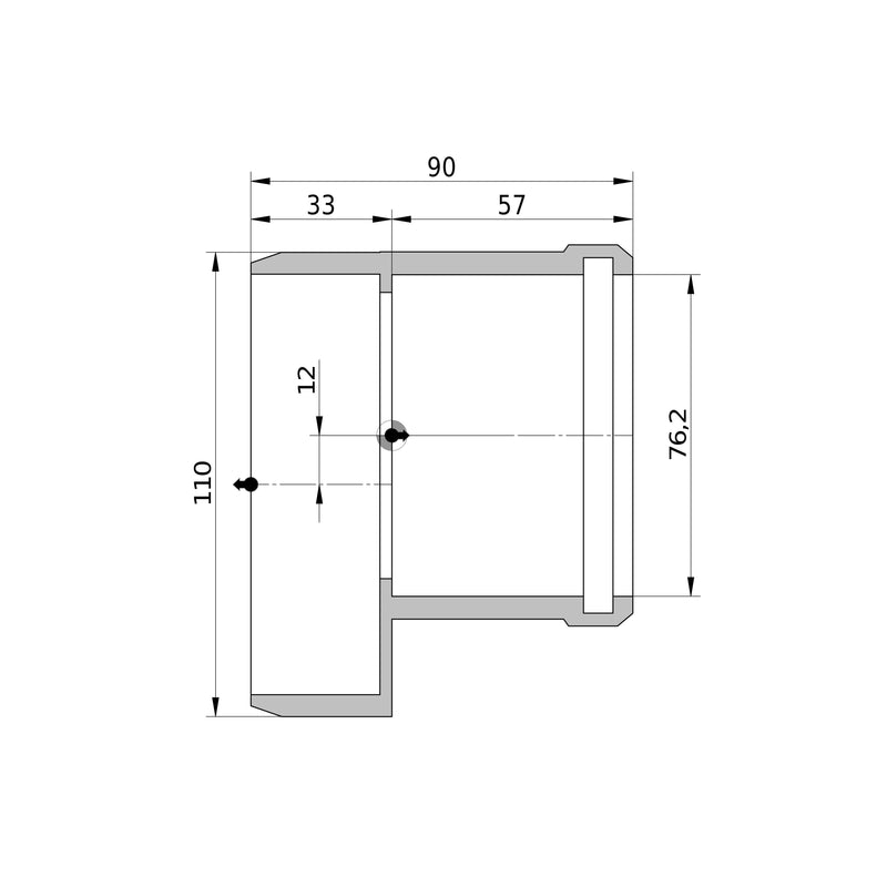 Wavin - Reduktion AS+ DN 100x70 kurz