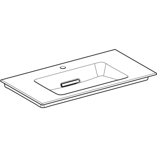 Geberit Vertriebs - ONE MWT 90x47,5cm, Abg.horiz. m. Hl., o. Ül., weiß, KeraTect/weiß glzd
