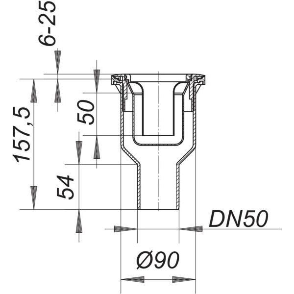 Dallmer - Ablaufgehäuse ORIO-V DN50 160027