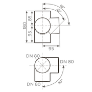 Fornatis - Eckabzweig DN 80x80x80 88 Grad