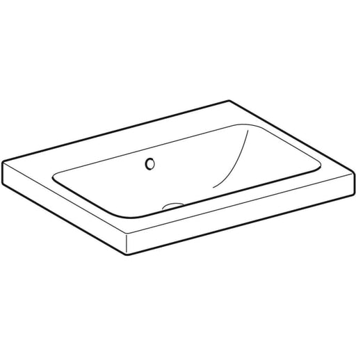 Geberit Vertriebs - iCon Light Aufsatzwaschtisch 60x48cm ohne Hahnloch, mit Ül., weiß, KeraTect