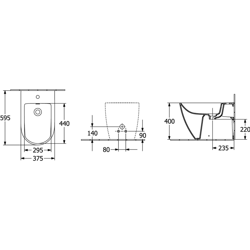 VILLEROY & BOCH - Bidet Subway 3.0 Oval bodenstehend Stone White CeramicPlus