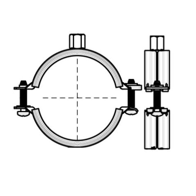 Walraven - Rohrschelle KSB2 ev epdm M8/10 54-58mm, mit Einlage