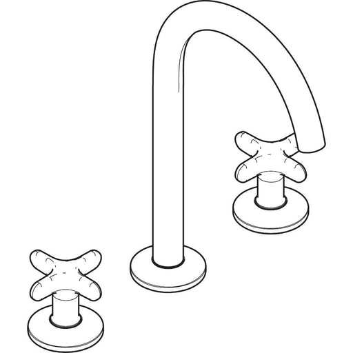 Hansgrohe - 3-Loch Waschtischarmatur AXOR One 170 Kreuzgriff Push-Open Ablaufgarn. MSW