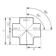 Fornatis - Doppelabzweig DN100x50x50 88 Grad
