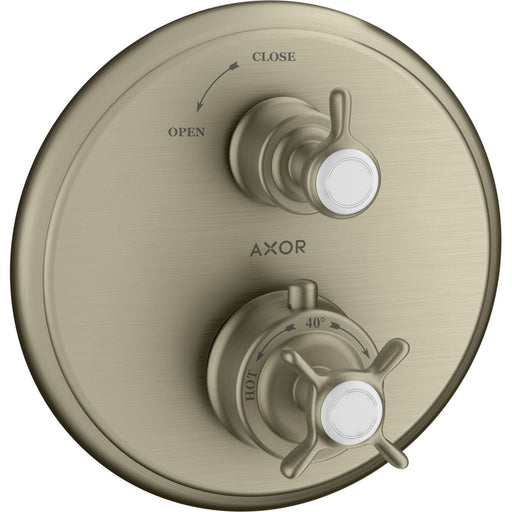 Hansgrohe - Fertigset UP Thermostat AXOR MONTREUX 16800 brushed nickel m.Absperrventil