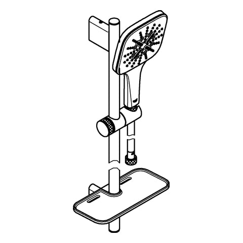 Grohe - Brausestangenset RAINSHOWER 130 SmartActive Cube 26583 600mm Abl. chrom