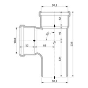 Wavin - Abzweig AS+ DN 90x90 88.5 Grad IR