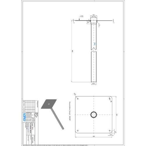 Lorowerk - Sperier m. Klebeflansch 15072. 800mm DN40