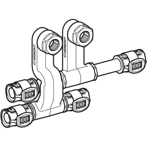 Geberit Vertriebs - FlowFit Set Anschluss-T-Stück für Vorl./Rückl. SiBr d16-15-16