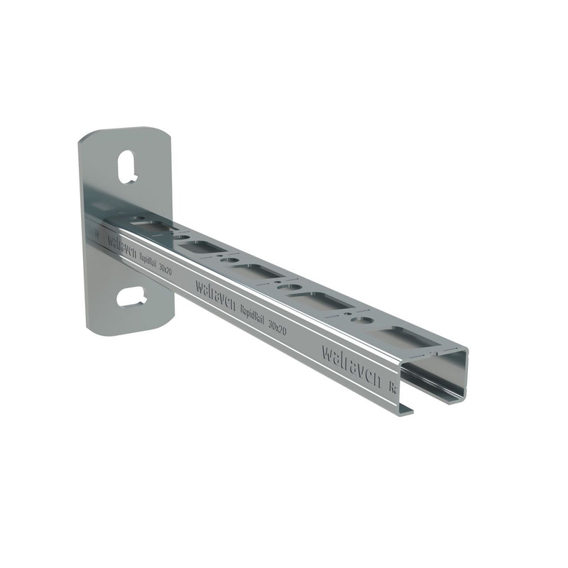 Walraven - Wandkonsole RapidRail 30x20mm ev L: 250 mm mit Schnittmarkierungen