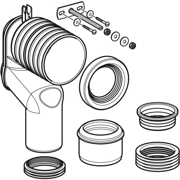 Geberit Vertriebs - P-Anschlussbogen-Set f Stand-WC weiß-alpin