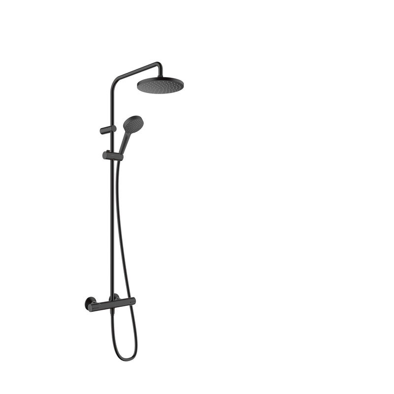 Hansgrohe - Showerpipe 200 1jet VERNIS Blend mattschwarz mit Brausethermostat