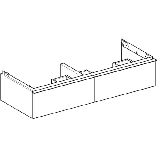 Geberit Vertriebs - iCon Unterschrank für DWT, 2 Schubl. 118,4x24,7x47,6cm, sandgrau